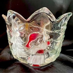 Mikados holiday winter snow landscape 3” tea light/votive candle holder.